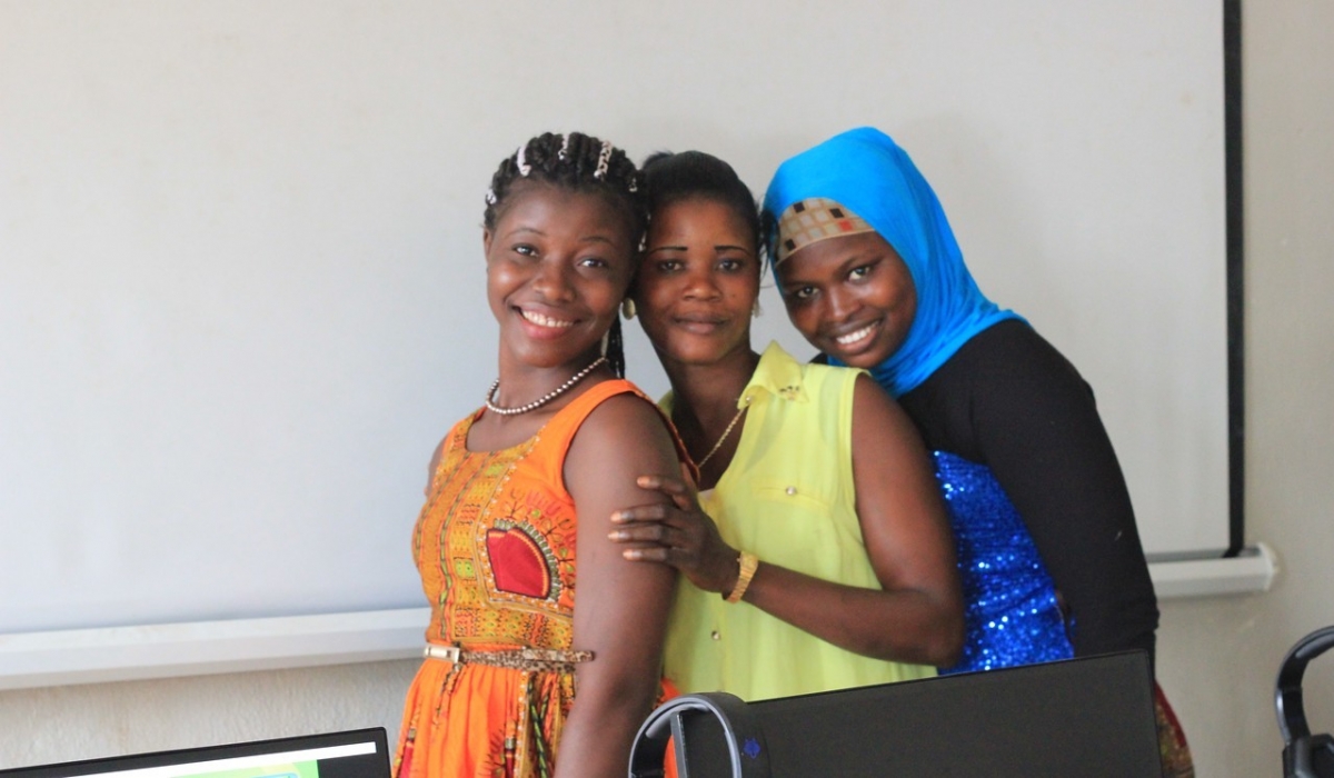 Three ladies smiling