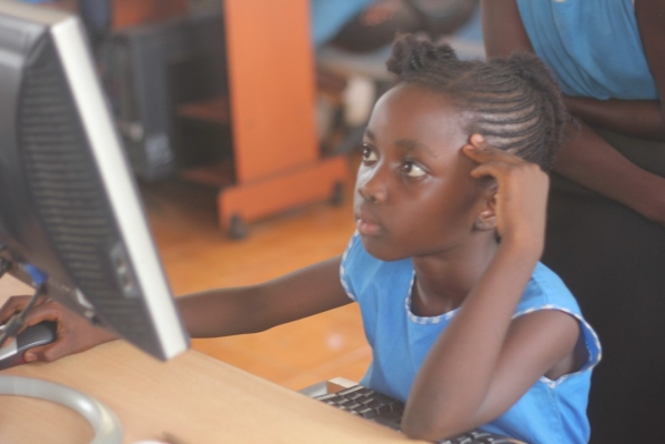 Kid in front of a computer