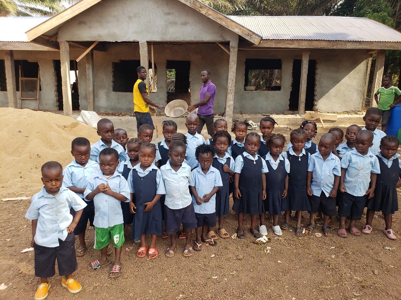 The first batch of nursery school kids that will be using the new classrooms in September 2023